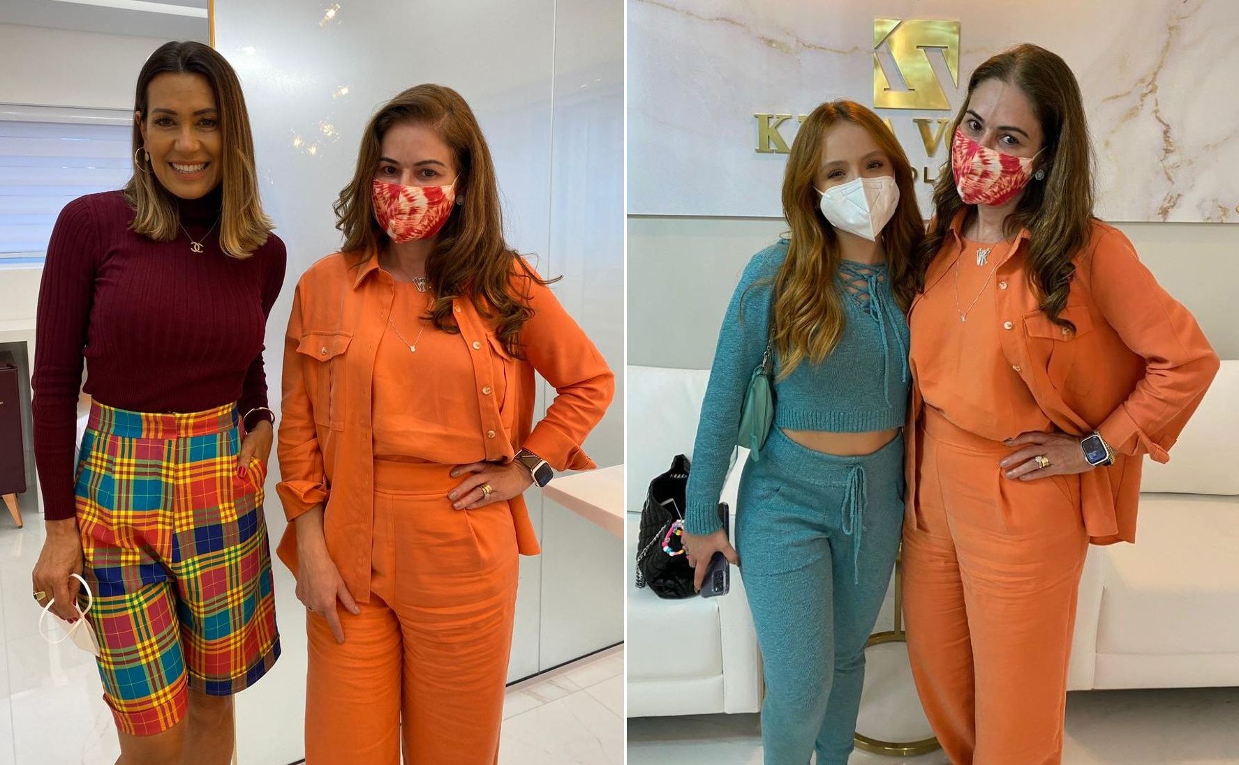 Dr. Kátia Volpe com Solange Frazão e Larissa Manoela